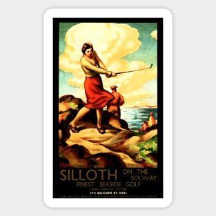 SILLOTH Finest Seaside Golf England Vintage Holiday Railway Sticker